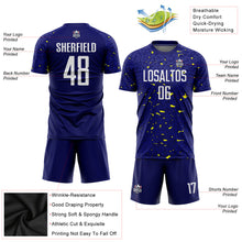 Load image into Gallery viewer, Custom Navy White-Gold Sublimation Soccer Uniform Jersey
