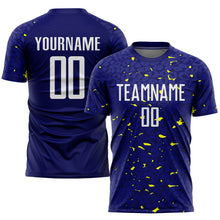 Load image into Gallery viewer, Custom Navy White-Gold Sublimation Soccer Uniform Jersey
