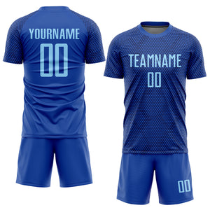 Custom Royal Light Blue Sublimation Soccer Uniform Jersey