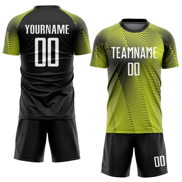 Custom Gold White-Black Sublimation Soccer Uniform Jersey