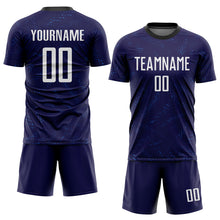 Load image into Gallery viewer, Custom Purple White-Black Sublimation Soccer Uniform Jersey
