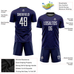 Custom Purple White-Black Sublimation Soccer Uniform Jersey