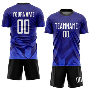 Custom Purple White Royal-Navy Sublimation Soccer Uniform Jersey