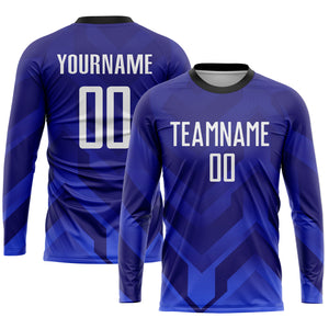 Custom Purple White Royal-Navy Sublimation Soccer Uniform Jersey