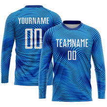 Load image into Gallery viewer, Custom Light Blue White-Royal Sublimation Soccer Uniform Jersey
