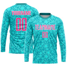 Load image into Gallery viewer, Custom Aqua Pink-White Sublimation Soccer Uniform Jersey
