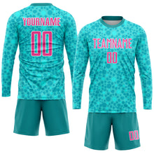 Load image into Gallery viewer, Custom Aqua Pink-White Sublimation Soccer Uniform Jersey
