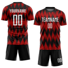 Load image into Gallery viewer, Custom Red White-Black Sublimation Soccer Uniform Jersey
