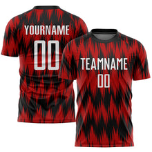Load image into Gallery viewer, Custom Red White-Black Sublimation Soccer Uniform Jersey
