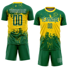 Load image into Gallery viewer, Custom Green Green-Gold Sublimation Soccer Uniform Jersey
