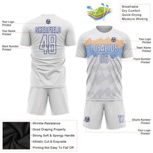 Load image into Gallery viewer, Custom White Royal Sublimation Soccer Uniform Jersey
