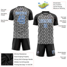 Load image into Gallery viewer, Custom Black Light Blue-White Sublimation Soccer Uniform Jersey
