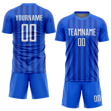 Load image into Gallery viewer, Custom Royal White Sublimation Soccer Uniform Jersey
