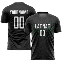 Load image into Gallery viewer, Custom Black White-Neon Green Sublimation Soccer Uniform Jersey
