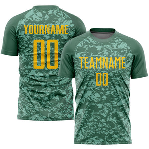 Custom Olive Gold Sublimation Salute To Service Soccer Uniform Jersey