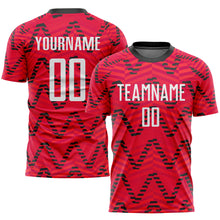 Load image into Gallery viewer, Custom Red White-Black Sublimation Soccer Uniform Jersey
