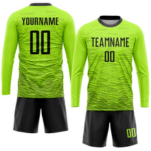 Load image into Gallery viewer, Custom Neon Green Black Sublimation Soccer Uniform Jersey
