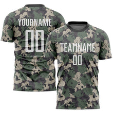 Load image into Gallery viewer, Custom Camo White-Black Sublimation Salute To Service Soccer Uniform Jersey
