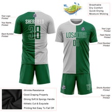 Load image into Gallery viewer, Custom Gray Kelly Green-White Sublimation Split Fashion Soccer Uniform Jersey
