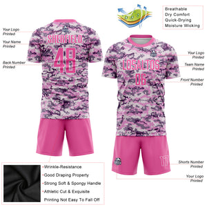 Custom Camo Pink-White Sublimation Salute To Service Soccer Uniform Jersey