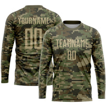 Load image into Gallery viewer, Custom Camo Vegas Gold-Olive Sublimation Salute To Service Soccer Uniform Jersey
