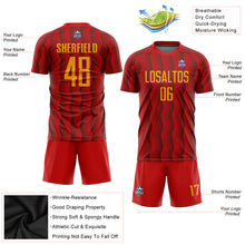 Load image into Gallery viewer, Custom Red Gold Sublimation Soccer Uniform Jersey
