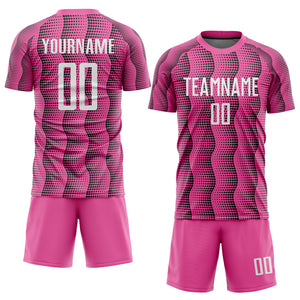 Custom Pink White Sublimation Soccer Uniform Jersey