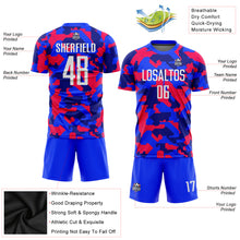 Load image into Gallery viewer, Custom Camo White-Royal Sublimation Salute To Service Soccer Uniform Jersey
