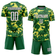 Load image into Gallery viewer, Custom Camo White-Kelly Green Sublimation Salute To Service Soccer Uniform Jersey
