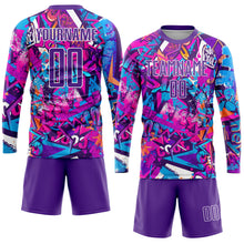 Load image into Gallery viewer, Custom Graffiti Pattern Purple-White Sublimation Soccer Uniform Jersey
