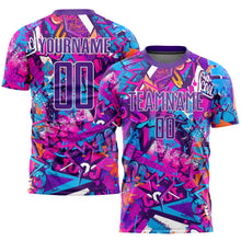 Load image into Gallery viewer, Custom Graffiti Pattern Purple-White Sublimation Soccer Uniform Jersey
