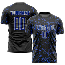 Load image into Gallery viewer, Custom Black Royal-White Sublimation Soccer Uniform Jersey
