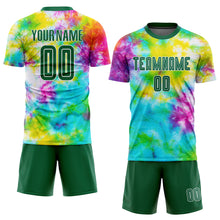 Load image into Gallery viewer, Custom Tie Dye Kelly Green-White Sublimation Soccer Uniform Jersey
