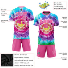 Load image into Gallery viewer, Custom Tie Dye Pink-White Sublimation Soccer Uniform Jersey
