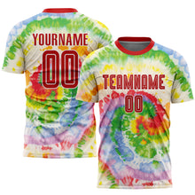 Load image into Gallery viewer, Custom Tie Dye Red-White Sublimation Soccer Uniform Jersey
