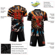 Load image into Gallery viewer, Custom Tie Dye Red-Old Gold Sublimation Soccer Uniform Jersey
