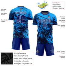 Load image into Gallery viewer, Custom Tie Dye Royal-White Sublimation Soccer Uniform Jersey
