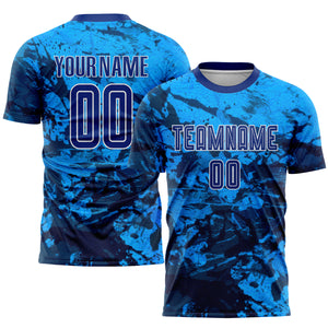 Custom Tie Dye Royal-White Sublimation Soccer Uniform Jersey