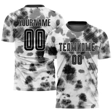 Load image into Gallery viewer, Custom Tie Dye Black-White Sublimation Soccer Uniform Jersey
