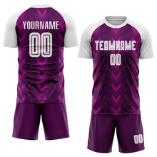 Load image into Gallery viewer, Custom Purple White Sublimation Soccer Uniform Jersey
