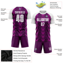 Load image into Gallery viewer, Custom Purple White Sublimation Soccer Uniform Jersey
