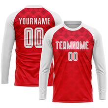 Load image into Gallery viewer, Custom Red White Away Sublimation Soccer Uniform Jersey
