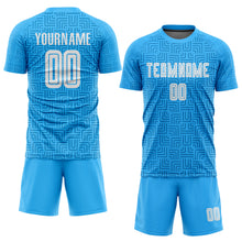 Load image into Gallery viewer, Custom Light Blue White Home Sublimation Soccer Uniform Jersey
