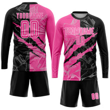 Load image into Gallery viewer, Custom Graffiti Pattern Pink Black-White Sublimation Soccer Uniform Jersey

