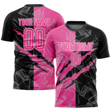 Load image into Gallery viewer, Custom Graffiti Pattern Pink Black-White Sublimation Soccer Uniform Jersey
