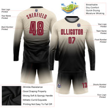 Load image into Gallery viewer, Custom Cream Crimson-Black Sublimation Long Sleeve Fade Fashion Soccer Uniform Jersey
