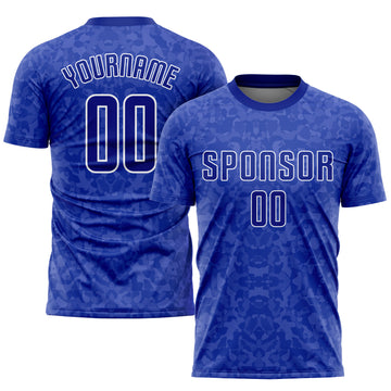 Custom Royal Royal-White Sublimation Soccer Uniform Jersey