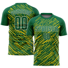 Load image into Gallery viewer, Custom Kelly Green Kelly Green-Gold Sublimation Soccer Uniform Jersey
