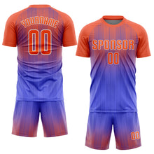 Load image into Gallery viewer, Custom Purple Orange-White Sublimation Soccer Uniform Jersey
