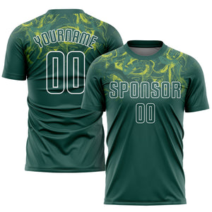 Custom Kelly Green Kelly Green-Gold Sublimation Soccer Uniform Jersey